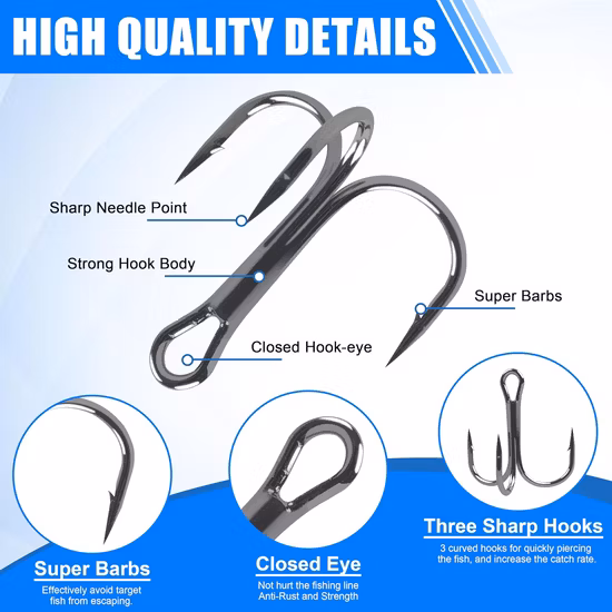 Saltwater or Freshwater Fishing Hooks High Carbon Steel Sharp Hooks