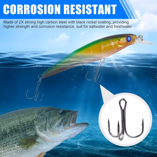 Saltwater or Freshwater Fishing Hooks High Carbon Steel Sharp Hooks