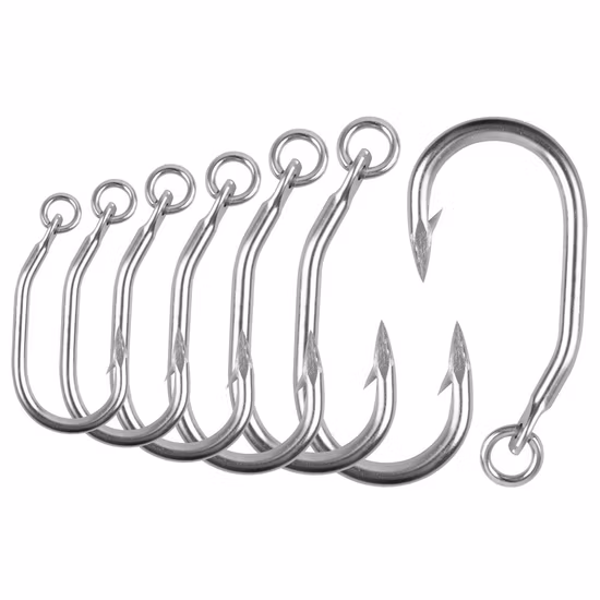 Newbility Porta esche in nichel nero Ami da pesca in mare alla carpa Amo da pesca a gambo lungo in acciaio al carbonio sfuso